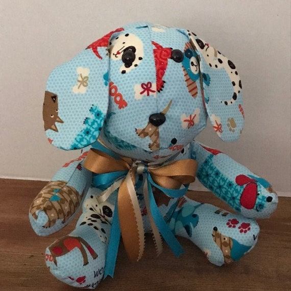 blue stuffed puppy