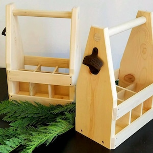 Wooden Beer Tote, Beer Caddy, 6 Pack, Rustic, Groomsman Gift, Gift For Him, Craft Beer, Gift For Guys