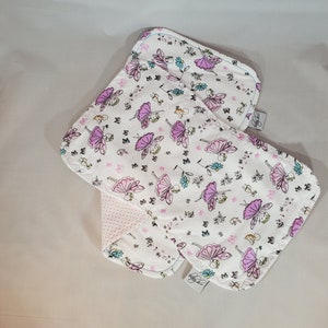 Baby Burp Pad Set 2 Modern lavender and pink fairies image 3