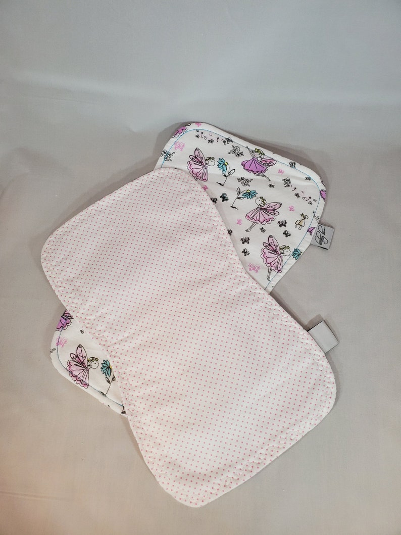 Baby Burp Pad Set 2 Modern lavender and pink fairies image 2
