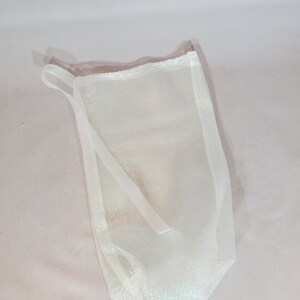 Shimmer Organza  Fabric Bag with Ribbon Tie
