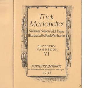 Trick Marionettes Puppetry Handbook 1935: digital download