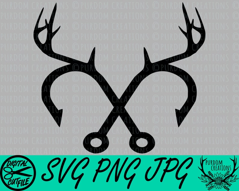 Hooks and Horns Svg Cut File Design Fishing Svg Hunting Svg Etsy