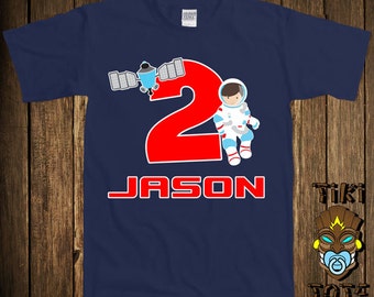 Gift for Three Year Old 3rd Birthday Space Rocket Youth Kids T-Shirt Cute
