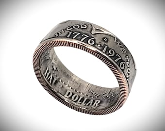 Coin Ring/ Bicentennial 1776-1976 U.S. half Dollar