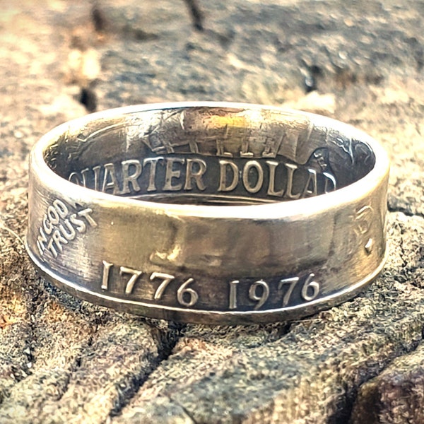 Bicentennial Quarter Coin Ring 1776-1976