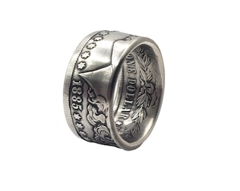 Authentic Morgan Silver Dollar Coin Ring | Tails Out, Liberty Detail, Heirloom Quality