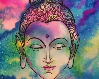 Buddha Art| Meditation Art| Home Decor| Original Watercolor| Yoga Gift| | Spiritual Art| Zen Decor| Feng Shui