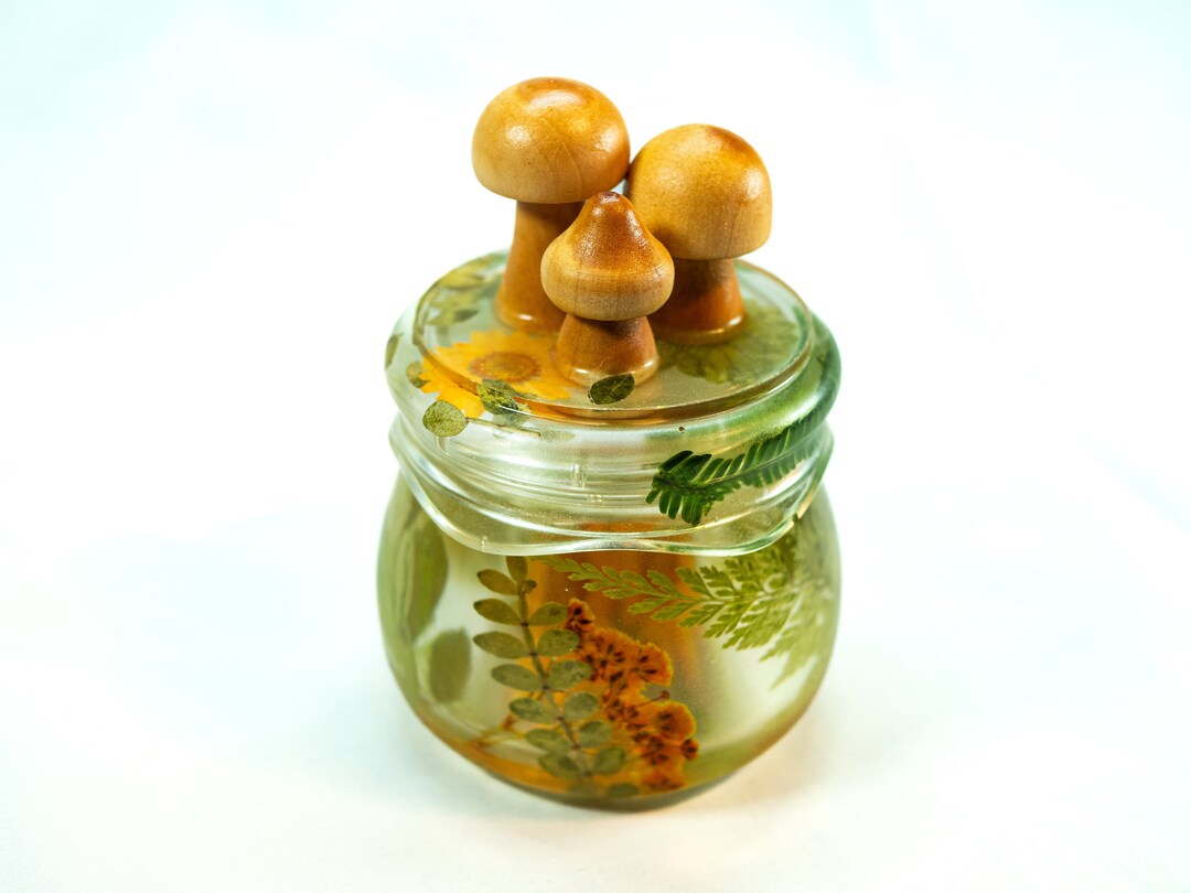 Woodlands Jar/whimsical Mushroom Jar Etsy