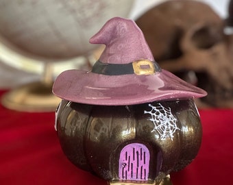 Pumpkin Curio Jar/Pumpkin Decoration/witch Pumpkin House