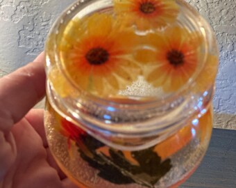 Sunflower Resin Jar Handmade