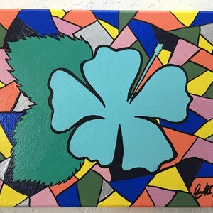 Pop Art Hibiscus/ Hawaiian/ Hibiscus in Blue