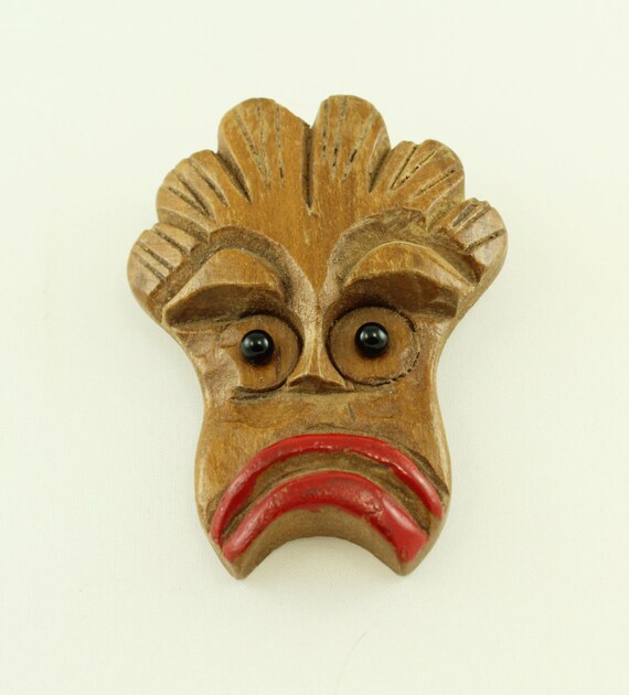 1940s Carved Painted Wood Native American Indian Chie… Gem