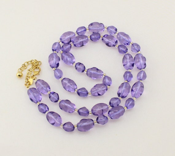JOAN RIVERS Lavender Rock Candy Glass Bead Necklac