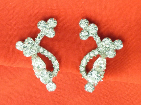 Vintage 50s JULIANA Rhinestone Ear Climbers ST Ear