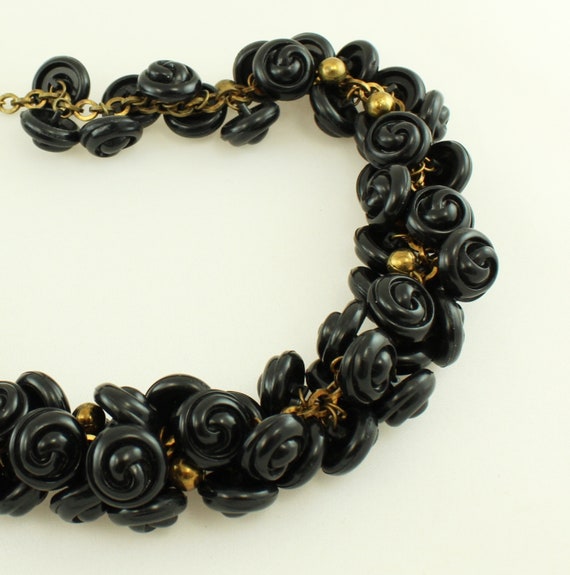 40s HASKELL-esque Black Button Charm GT 22” Neckl… - image 1
