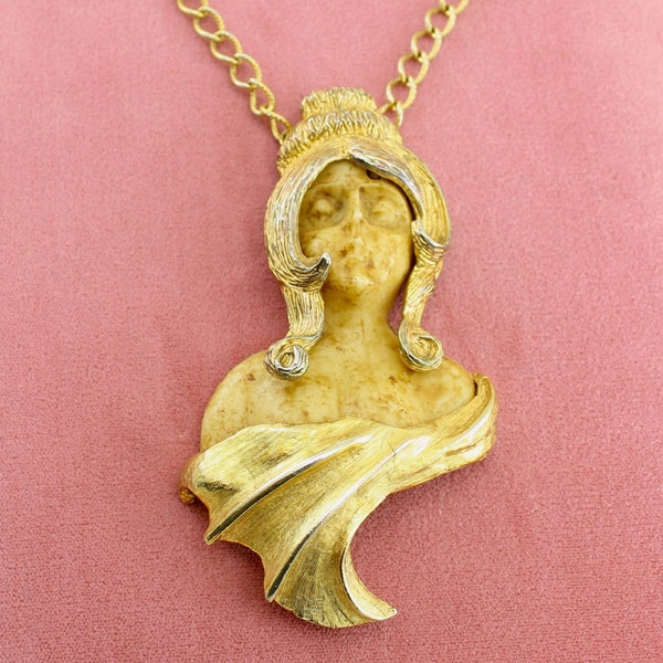 Book Piece: Weathered Beauty RAZZA 70s Woman GT Adjustable Pendant Necklace; Astrological Virgo