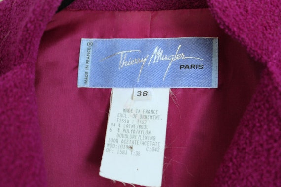 Sculpted THIERRY MUGLER 80s Raspberry Crepe Wool … - image 8