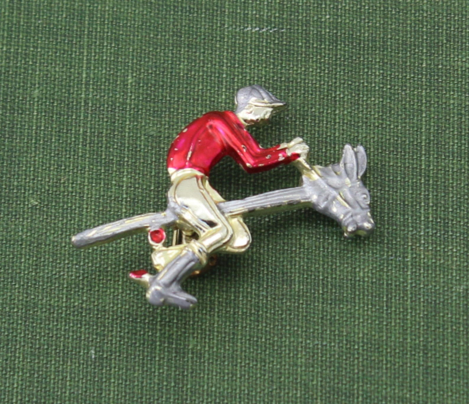 Vintage 50s Stick Hobby Horse Jockey Figural Enameled GT Etsy