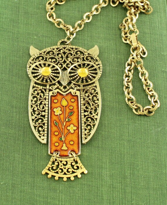 BOOK Piece; 60s Groovy Cool OWL Jewel Eyed GT Lon… - image 4