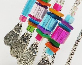 Quirky Cat Bookmark, Christmas gift for Cat lover, Stocking filler, Beaded Bookmark, Secret Santa, Bookish gift