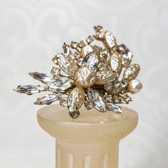 Vintage Beau Jewels Dented Pearls and Rhinestone … - image 10