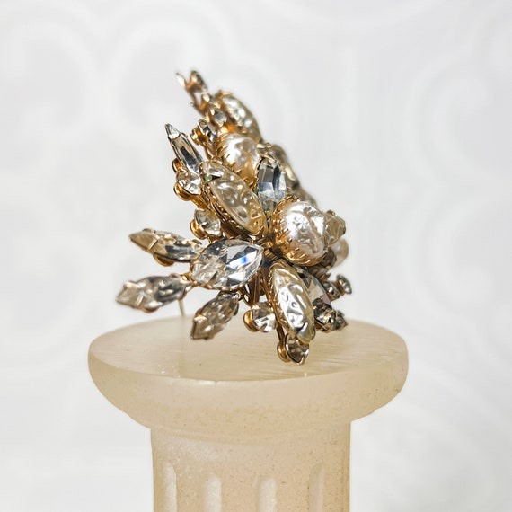 Vintage Beau Jewels Dented Pearls and Rhinestone … - image 5
