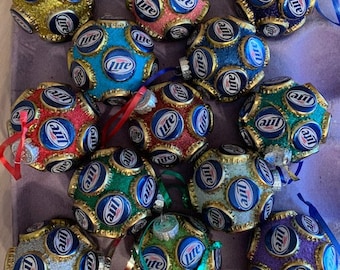 Bottle Cap Ornament - Miller Lite