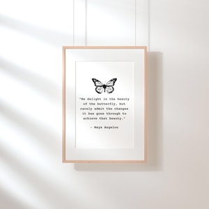 Maya Angelou Butterfly Quote Print: Inspirational Wall Art (Digital File)