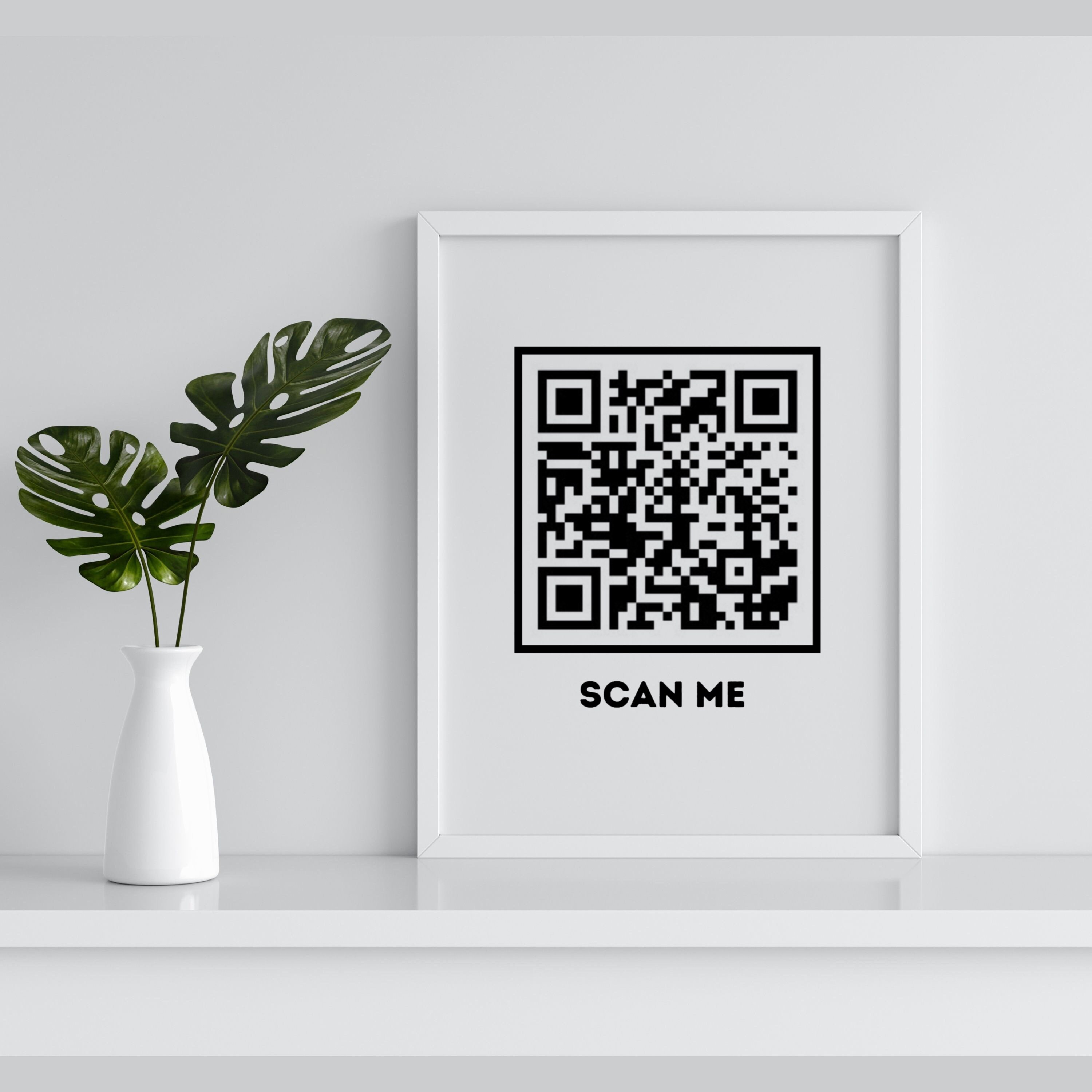 RICKROLL QR code 3d printed wall art decor gag gift funny sign rick roll  wall