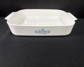 Vintage Corning Ware grote 4 liter open koffiebrander/lasagnepan blauwe korenbloem