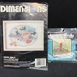 Vintage Dimensions Crewel Pastel Shells & Seashore Designs Counted Cross Stitch