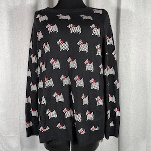 Charter Club Scottie Terrier Dog Sweater, Crew Neck XL