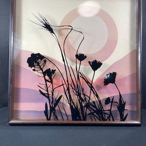 Virgil Thrasherseries for Lucid Lines Painted Glass Shadow Box Flowers