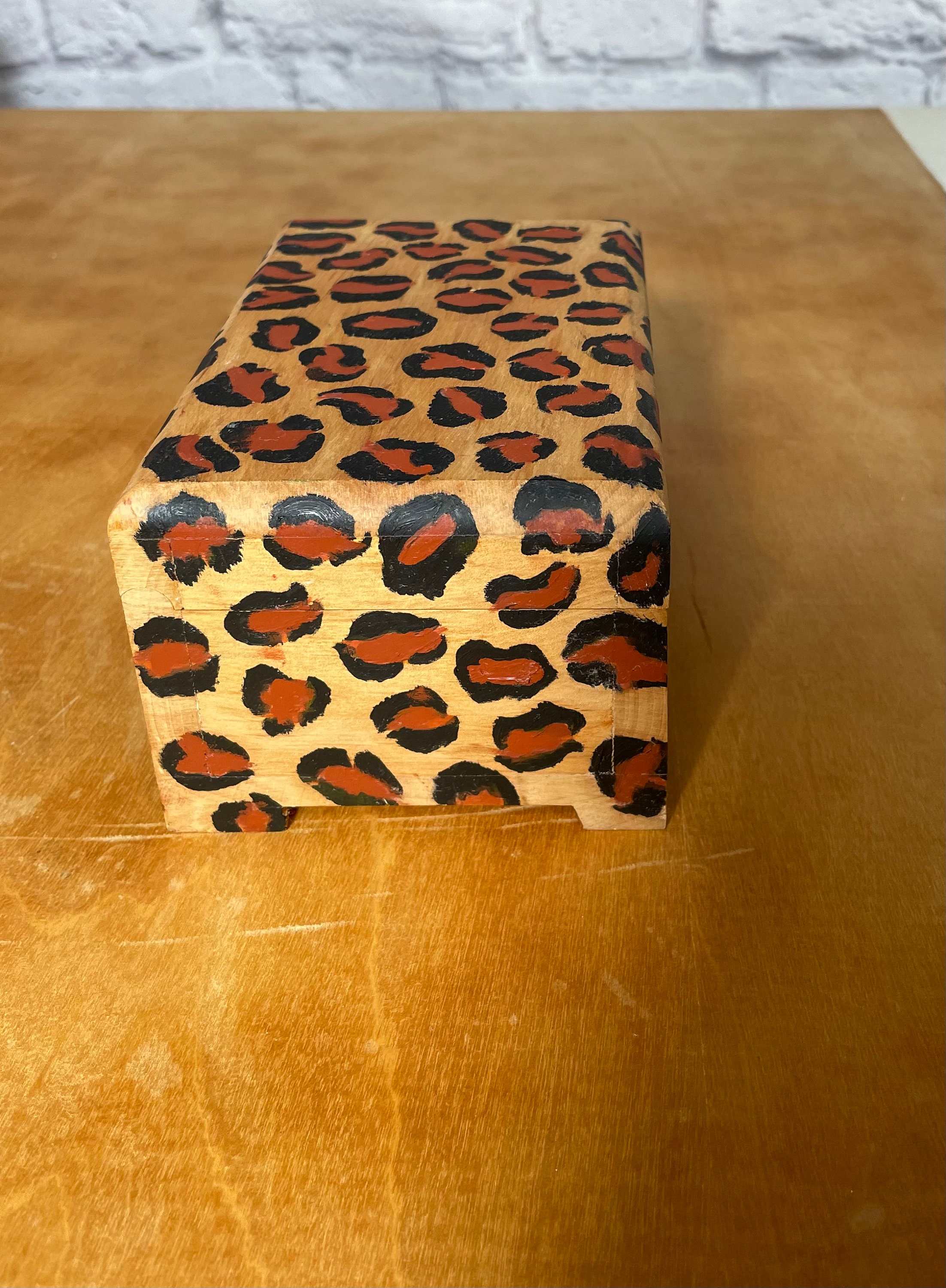 Leopard Alcohol Box One of a Kind, Oil Painted Leopard Print Box, Original Piece ...