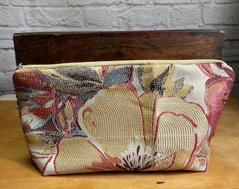 Floral makeup bag