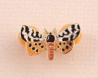 Garden Tiger Moth Enamel Pin | Pin Badge | Hard Enamel Pin | Gold Enamel Pin | Lapel Pin | Moth Pin | Wildlife Pin | British Nature Pin