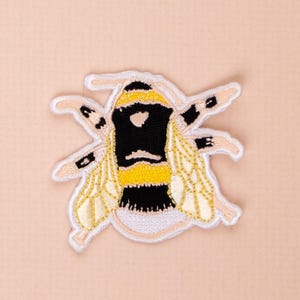 British Bee Embroidered Iron-on Patch | Embroidered Badge  | Bee Patch | Bumble Bee | British Bees | British Wildlife | Iron-on Patch | Bees