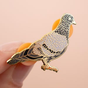 Pigeon Enamel Pin | Pin Badge | Hard Enamel Pin | Gold Enamel Pin | Lapel Pin | Bird Pin | Wildlife Pin | Little Paisley Designs