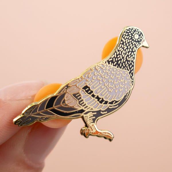 Pin esmaltado de paloma / Insignia / Pin esmaltado duro / Pin esmaltado dorado / Pin de solapa / Pin de pájaro / Pin de fauna silvestre / Little Paisley Designs