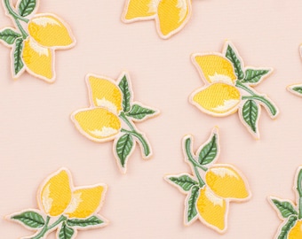 Lemons Embroidered Iron-on Patch | Nature Patch | Lemon Patch | Lemon Leaf Patch | Citrus Patch | Little Paisley Designs