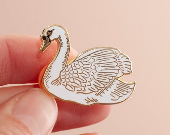 Mute Swan Enamel Pin | Pin Badge | Hard Enamel Pin | Gold Enamel Pin | Lapel Pin | Wildlife Pin | British Nature | Little Paisley Designs