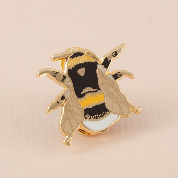 British Bee Enamel Pin | Pin Badge | Hard Enamel Pin | Gold Enamel Pin | Bee Pin | Bumble Bee | British Bees | Lapel Pin | British Wildlife