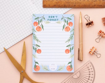 Clementine 'Don't Forget' To Do List Notepad | A6 Deskpad | To Do List | Organiser | Tear off Notepad | Memo Pad | Little Paisley Designs