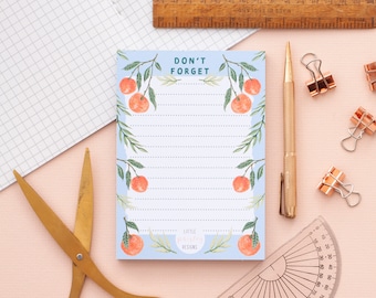 Clementine 'Don't Forget' To Do List Notepad | A6 Deskpad | To Do List | Organiser | Tear off Notepad | Memo Pad | Little Paisley Designs