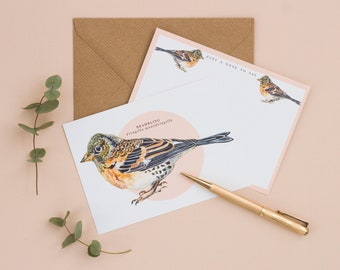 British Bird Watercolour A6 Notelet Set - 8 Cards with Envelopes
