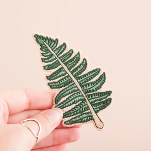 Fern Embroidered Iron-on Patch Nature Patch Leaf Patch Plant Patch British Wildflowers Little Paisley Designs image 6