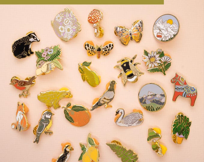 Any 2 Nature Themed Enamel Pins Deal Lapel Hard Enamel Pin Badge