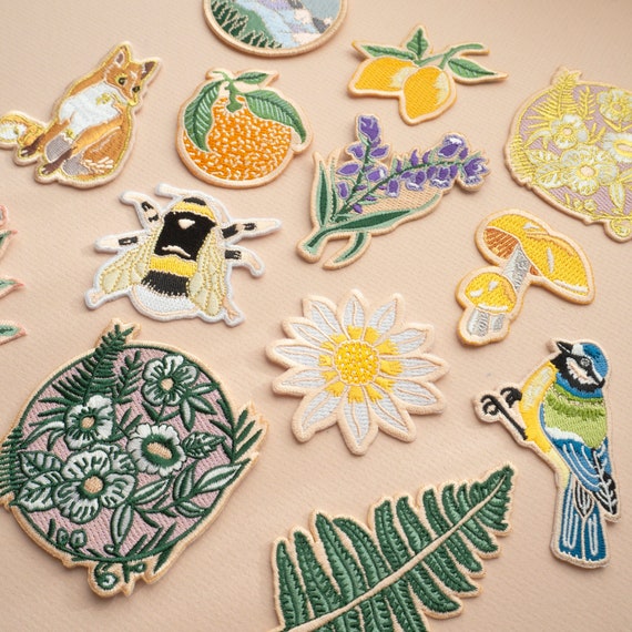 1 Set Embroidery Patches Iron On Patches for Clothes Flower Patches Stickers