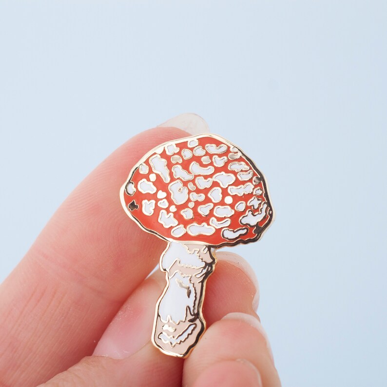 Toadstool Enamel Pin Pin Badge Hard Enamel Pin Gold Enamel Pin Badge Toadstool Pin British Mushrooms Lapel pin British Nature image 9